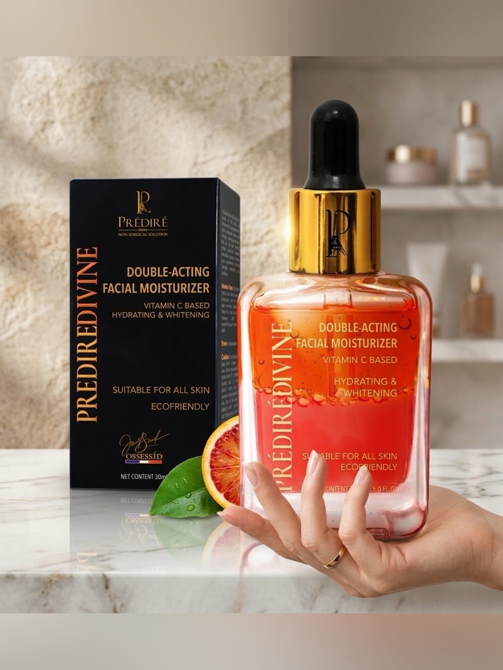 Double-Acting Facial Moisturizer – Orange Hydrating Vitamin C Serum